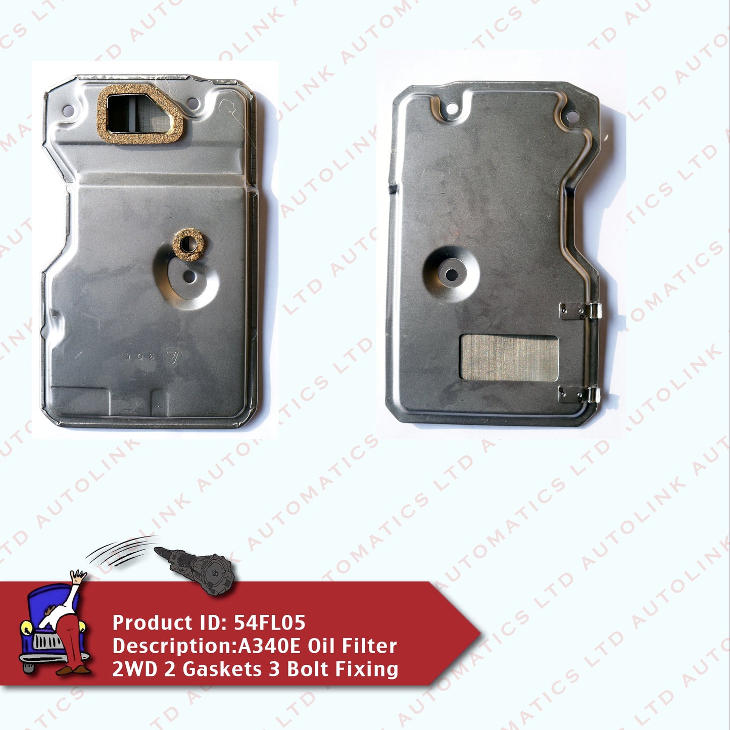 A340E Oil Filter 2WD 2 Gaskets 3 Bolt Fixing