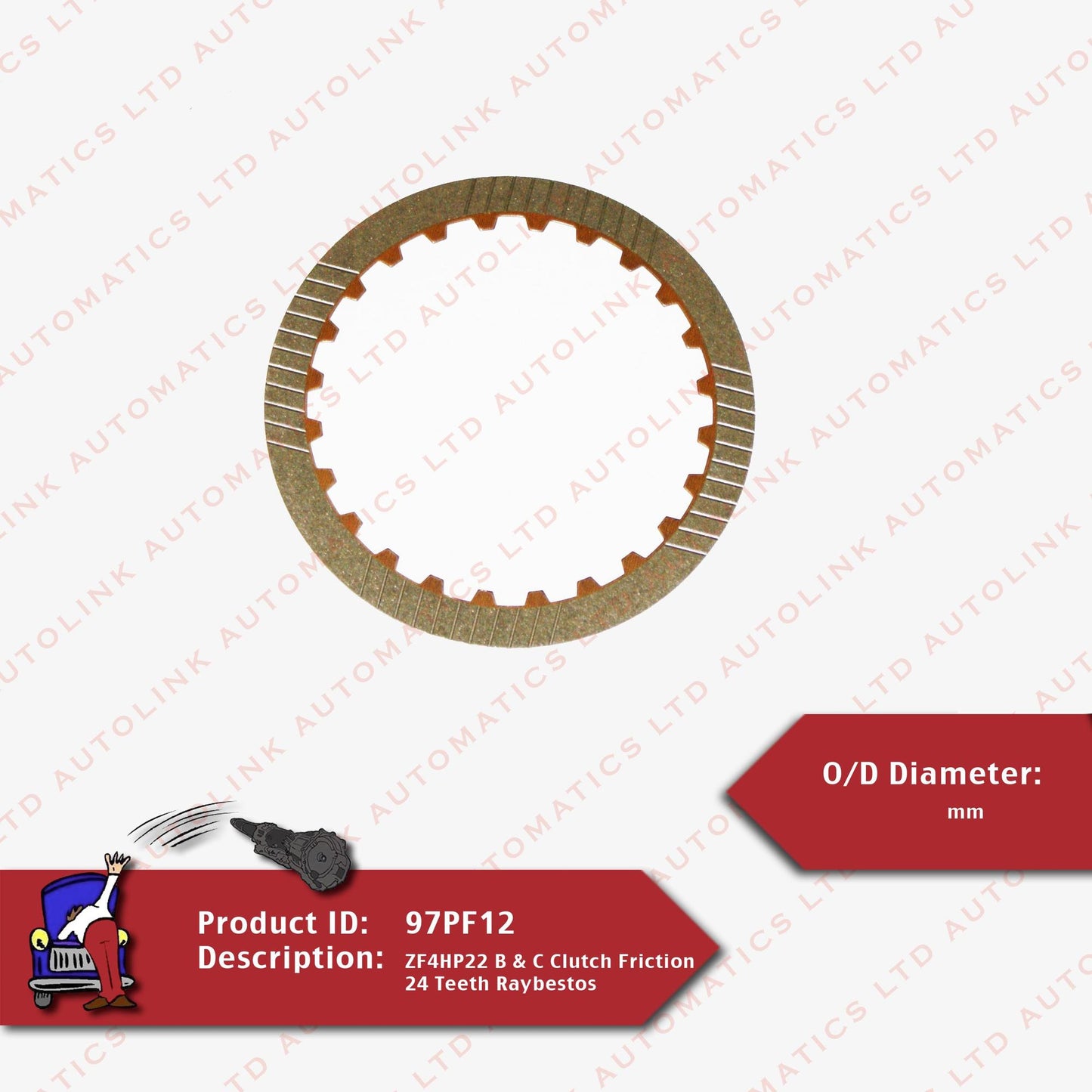ZF4HP22 B & C Clutch Friction 24 Teeth Raybestos