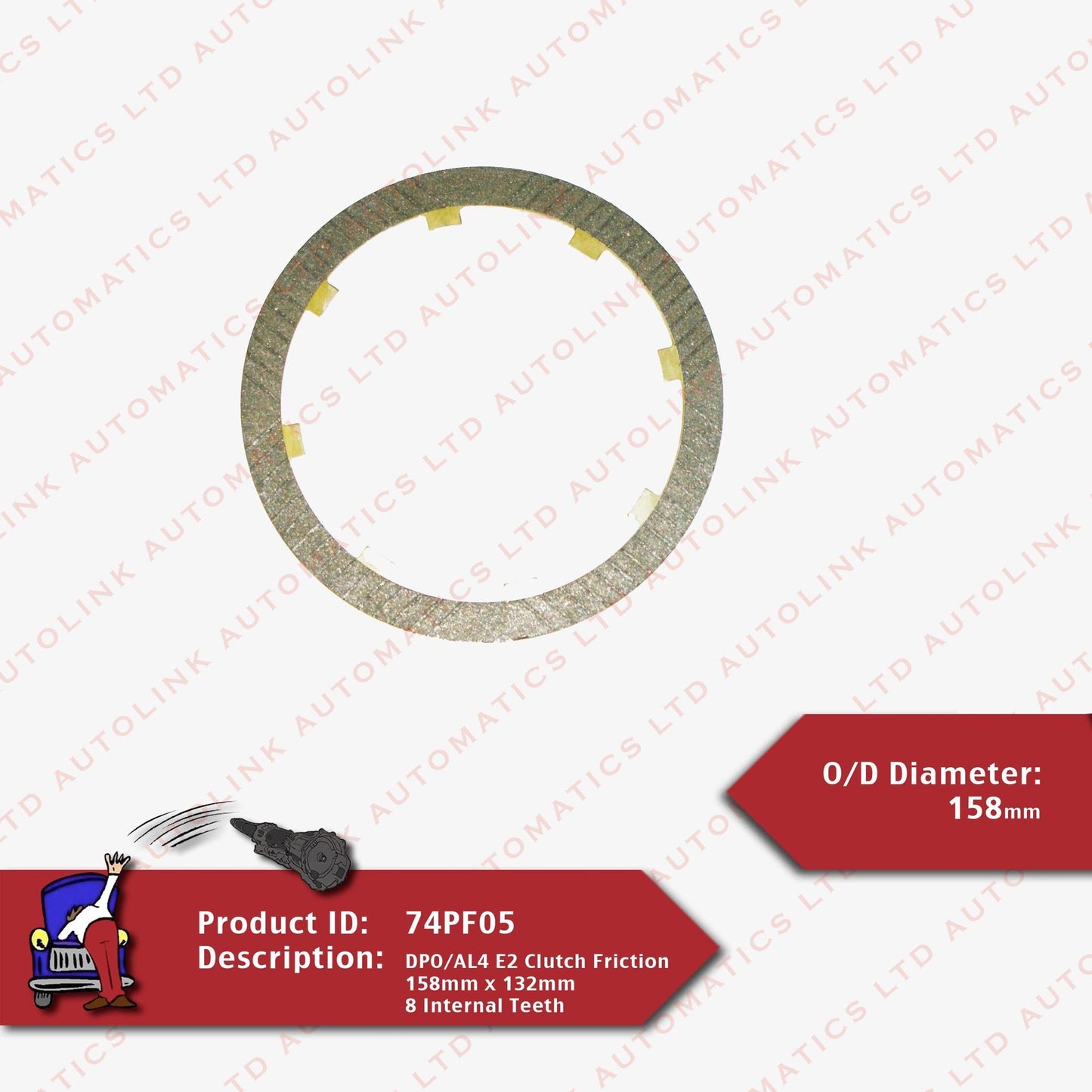 DPO/AL4 E2 Clutch Friction 158mm x 132mm 8 Internal Teeth