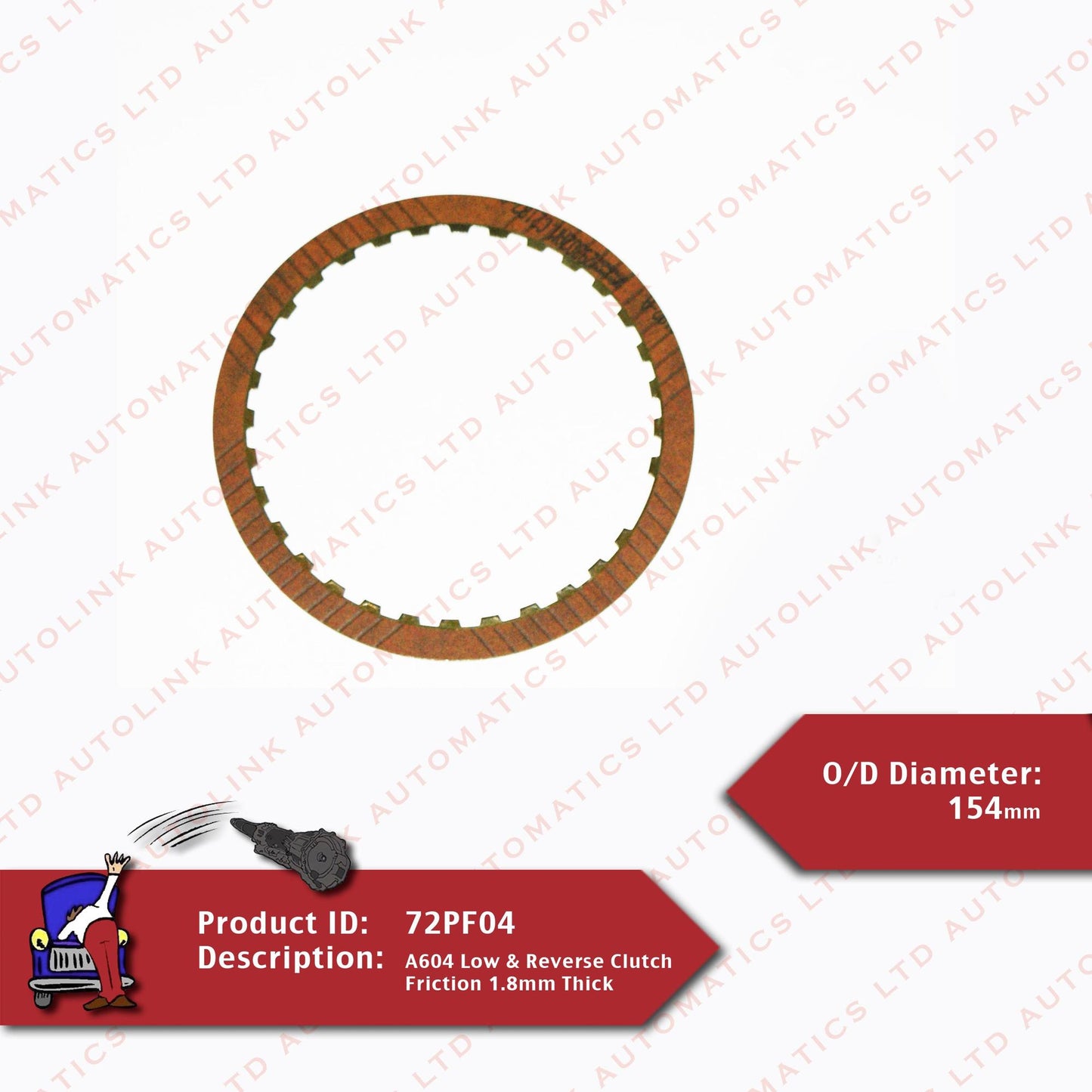 A604 Low & Reverse Clutch Friction 1.8mm Thick