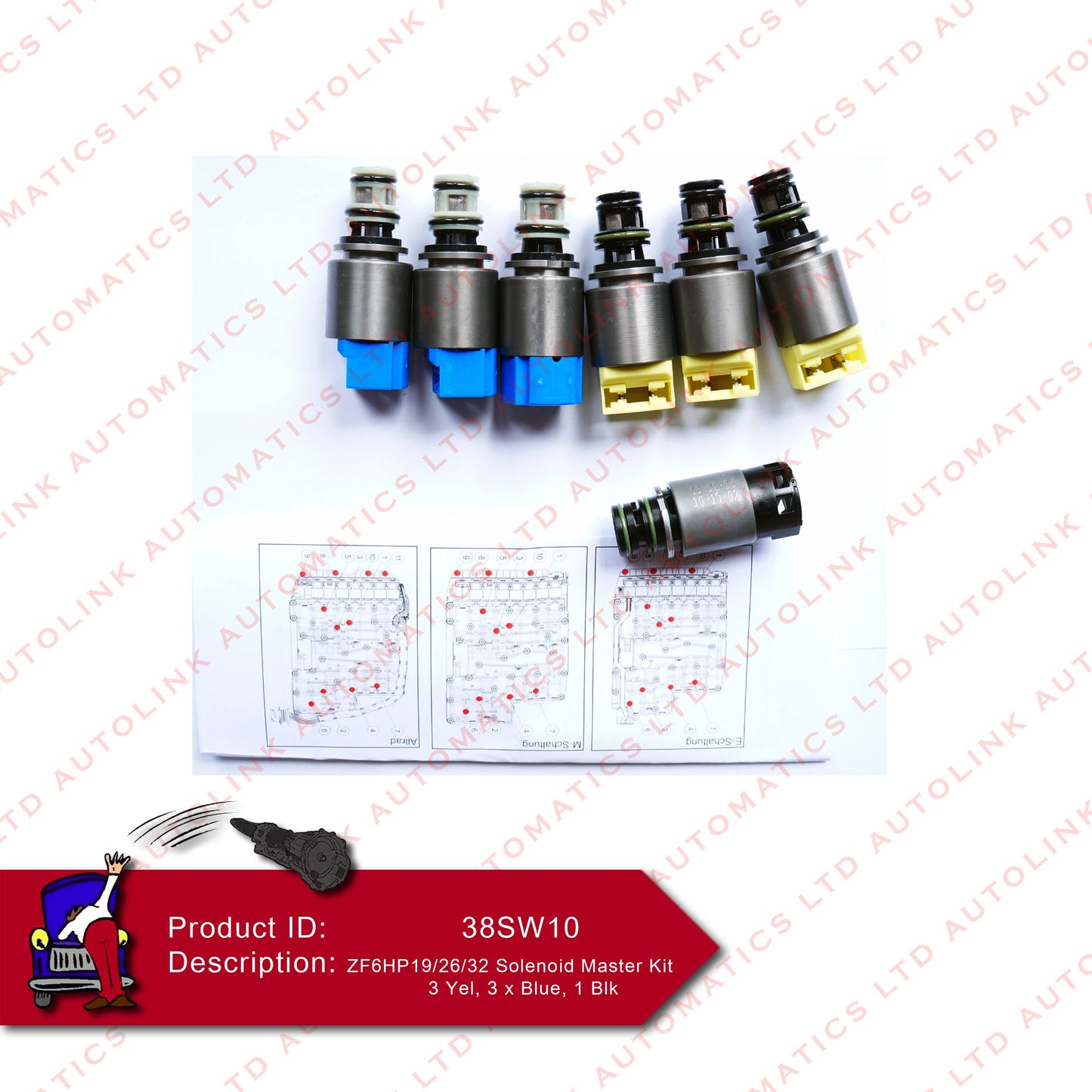 ZF6HP19/26/32 Solenoid Master Kit 3 Yel, 3 x Blue, 1 Blk