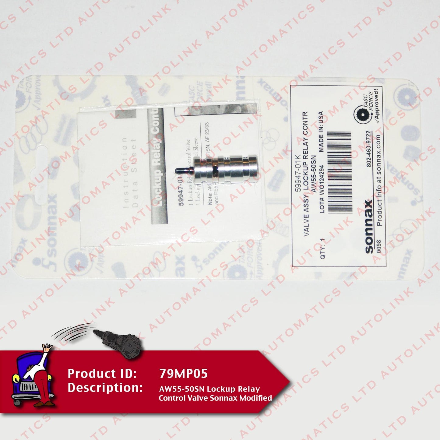AW55-50SN Lockup Relay Control Valve Sonnax Modified
