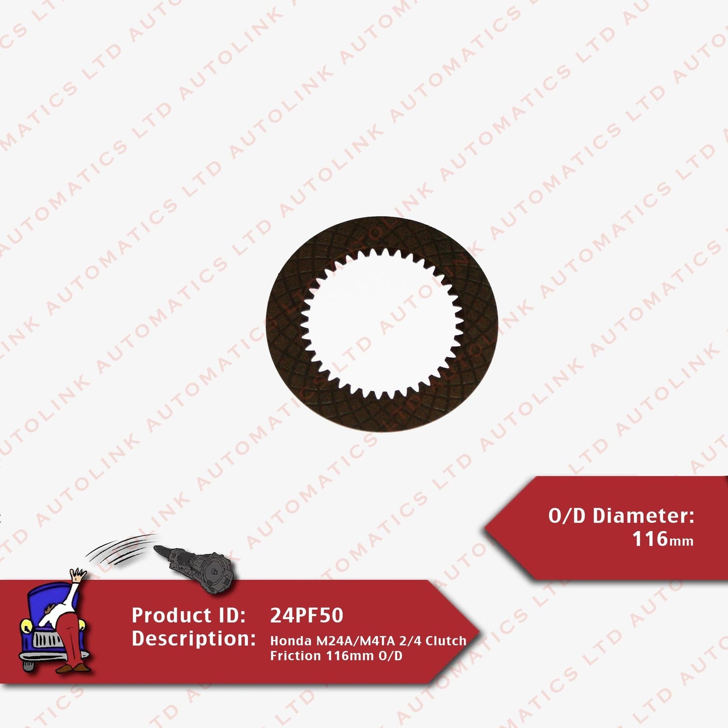 Honda M24A/M4TA 2/4 Clutch Friction 116mm O/D