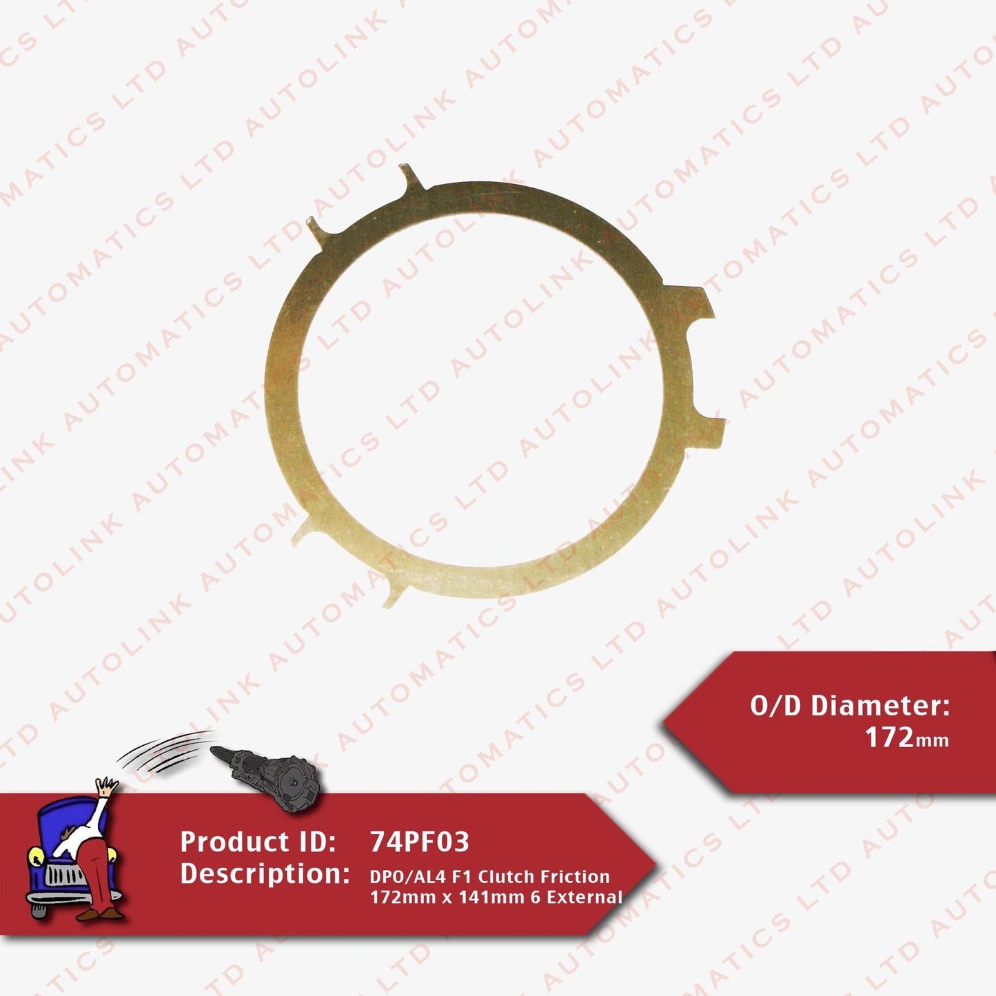 DPO/AL4 F1 Clutch Friction 172mm x 141mm 6 External Lugs