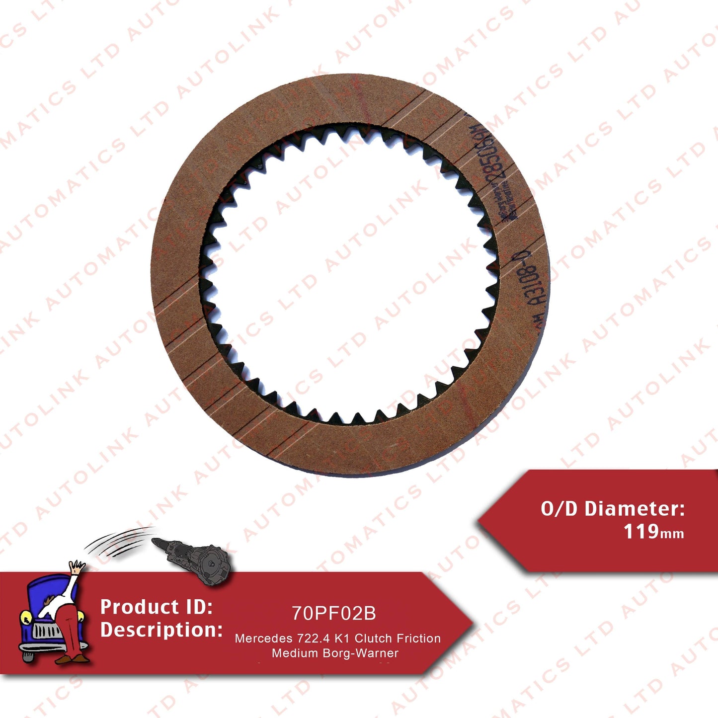 Mercedes 722.4 K1Clutch Friction Medium Borg-Warner