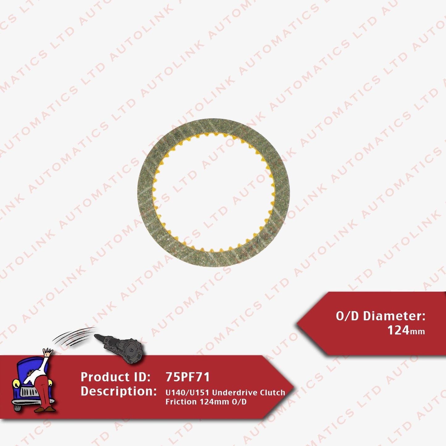 U140/U151 Underdrive Clutch Friction 124mm O/D