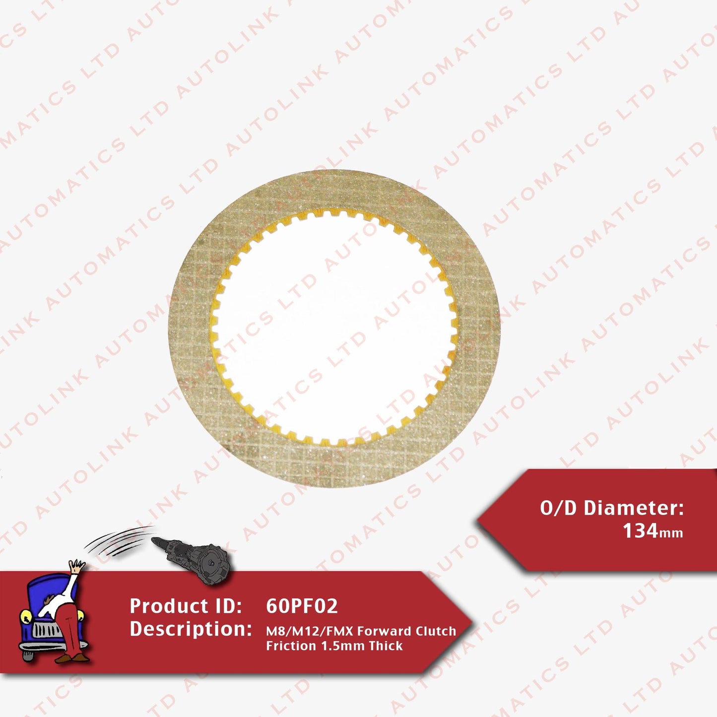 M8/M12/FMX Forward Clutch Friction 1.5mm Thick