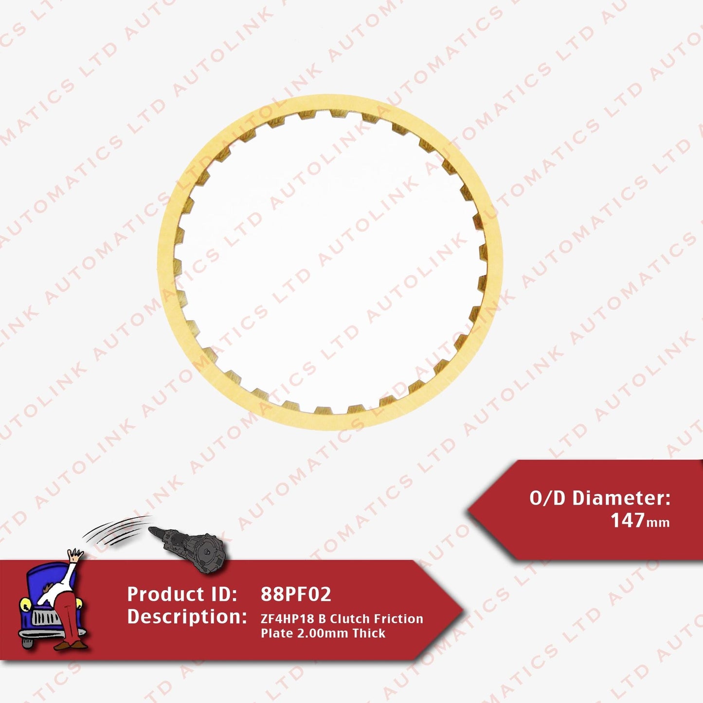 ZF4HP18 B Clutch Friction Plate 2.00mm Thick