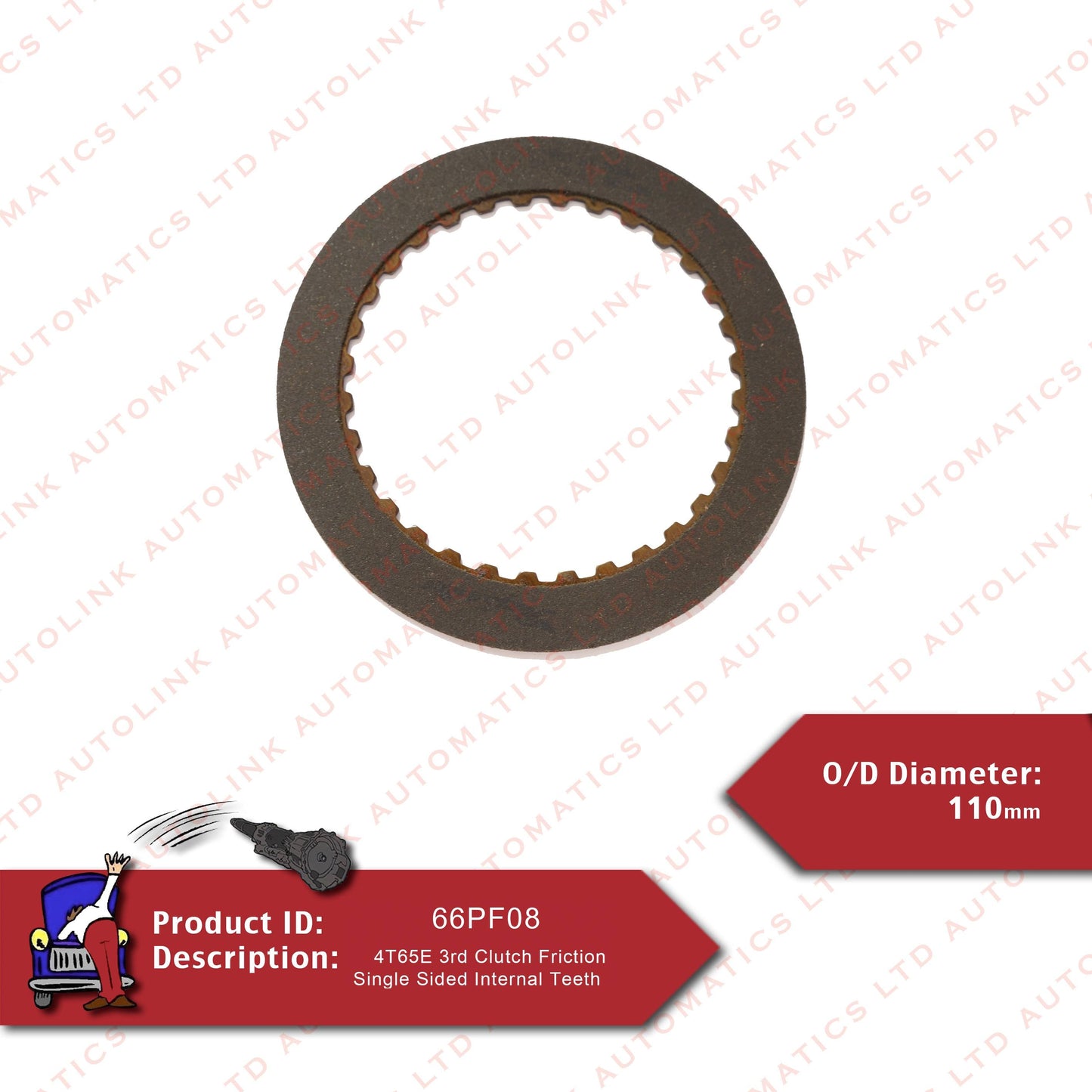 4T65E 3rd Clutch Friction Single Sided Internal Teeth