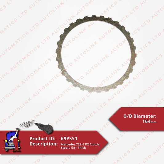 Mercedes 722.6 K2 Clutch Steel .136" Thick