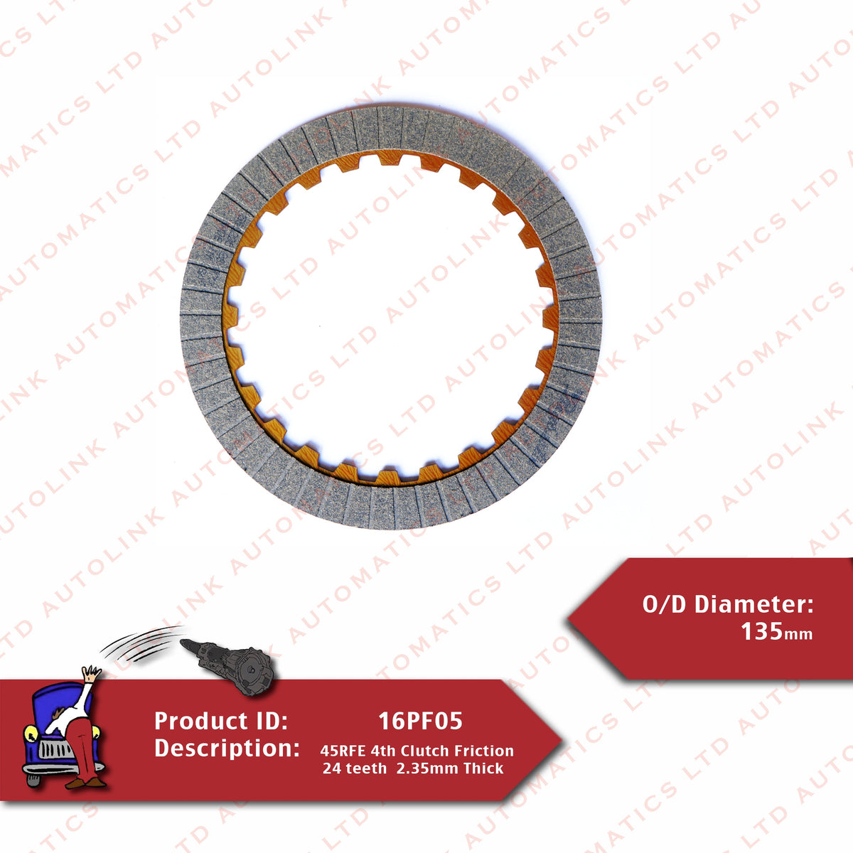 45RFE 4th Clutch Friction 24 teeth o/d 135mm thick 2.35mm