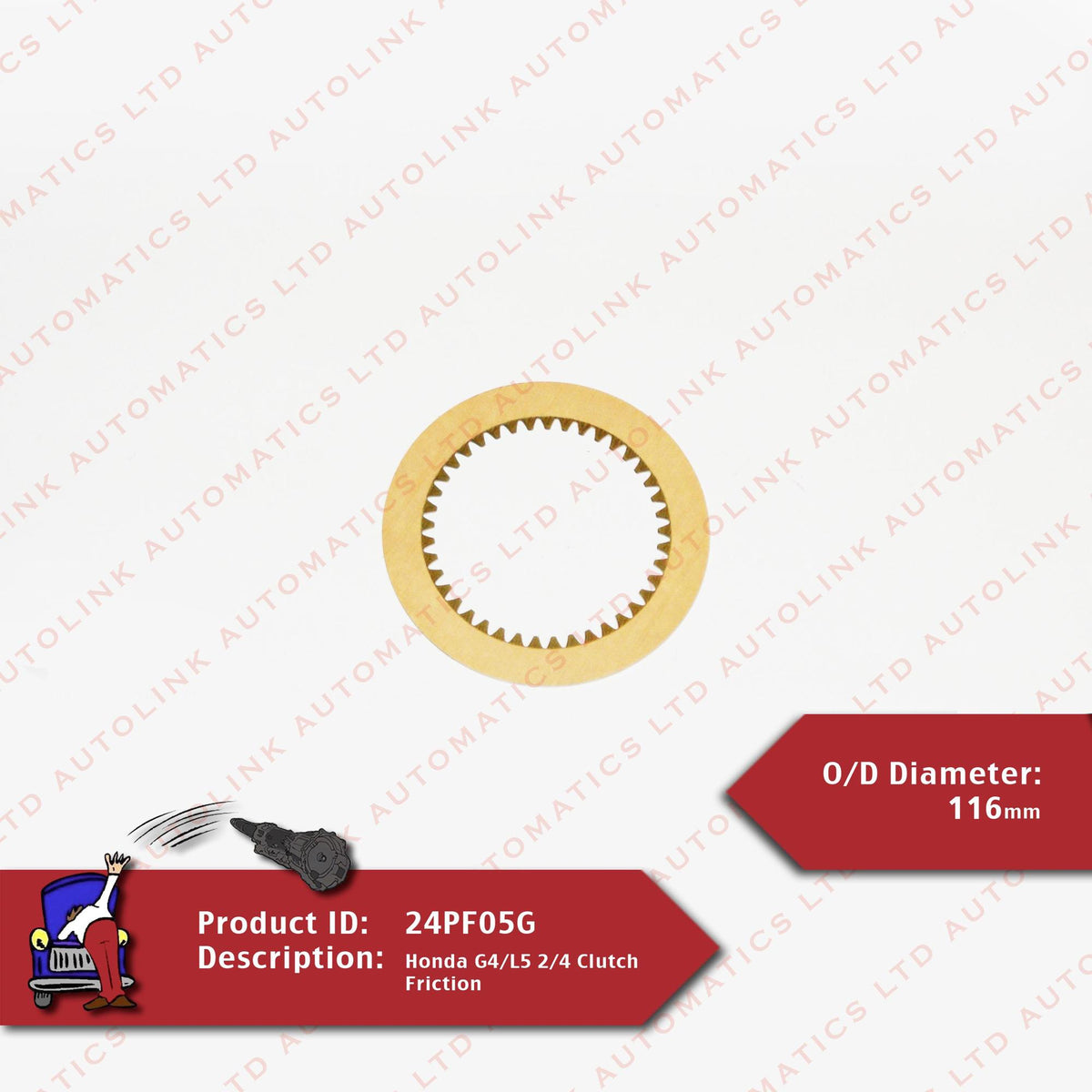 Honda G4/L5 2/4 Clutch Friction 116mm O/D