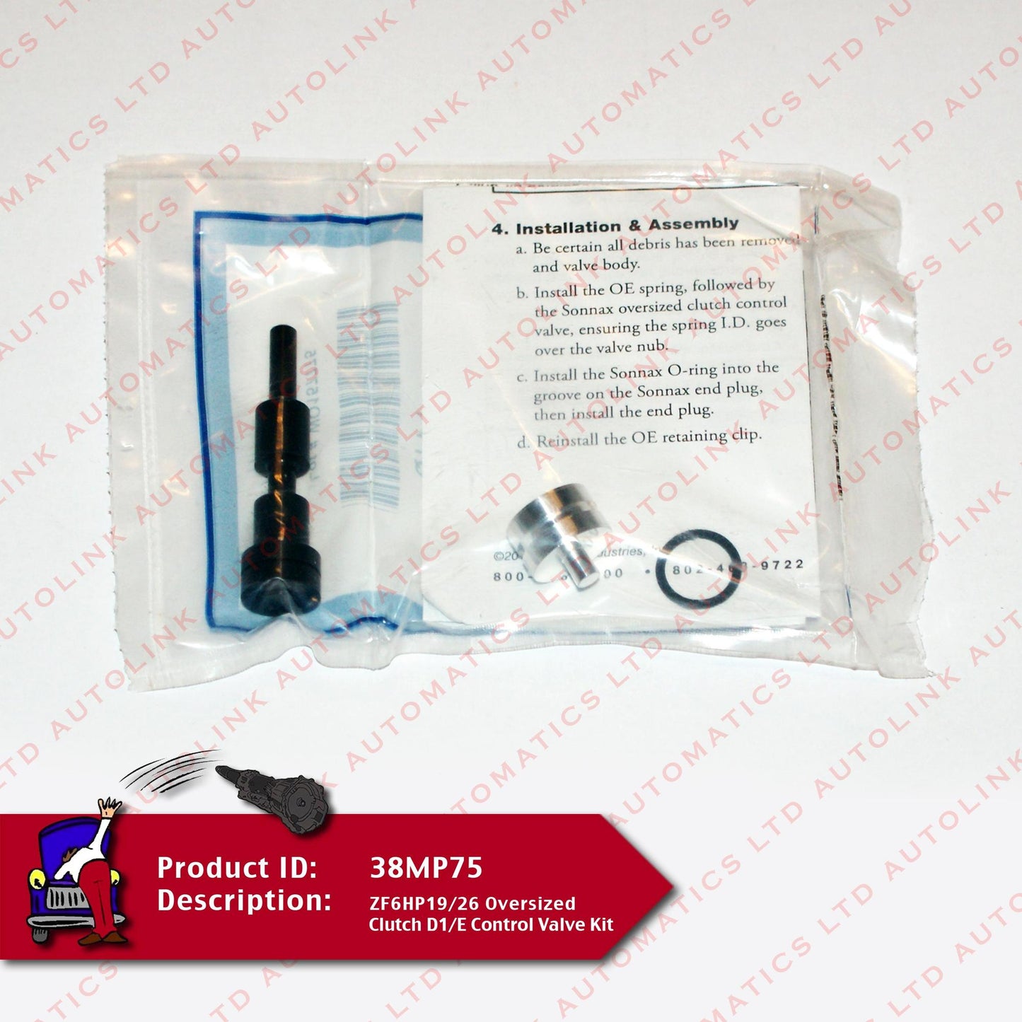 ZF6HP19/26 Oversized Clutch D1/E Control Valve Kit