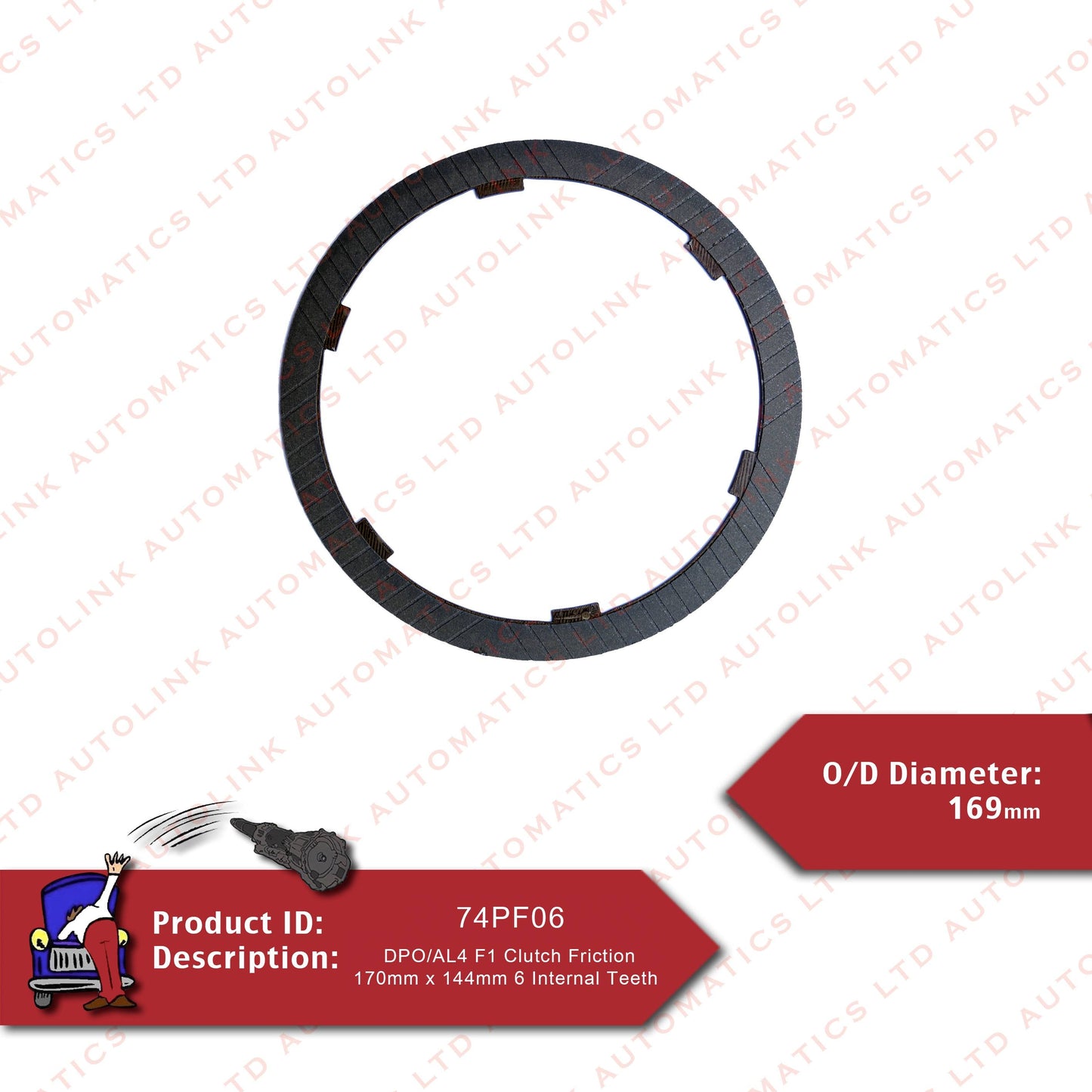 DPO/AL4 F1 Clutch Friction 170mm x 144mm 6 Internal Teeth