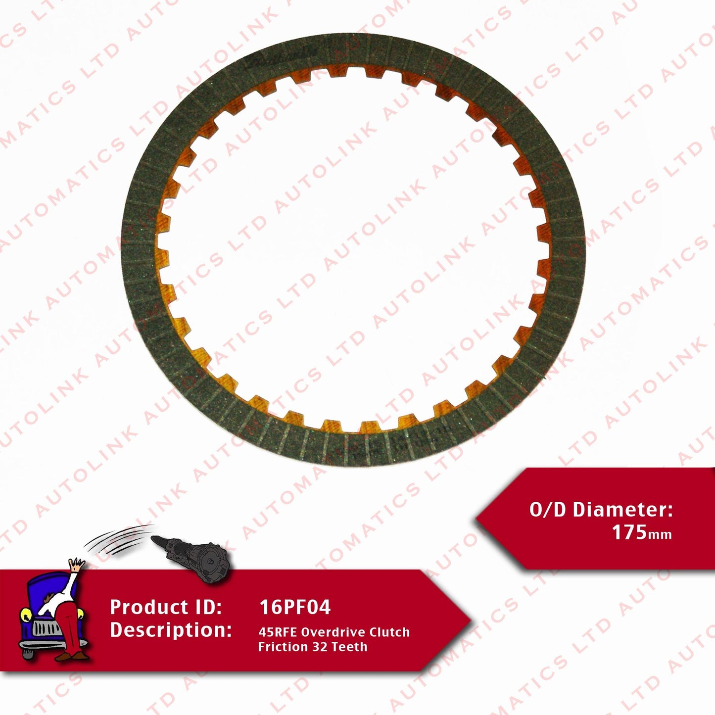 45RFE Overdrive Clutch Friction 32 T o/d 175mm thick 1.90mm