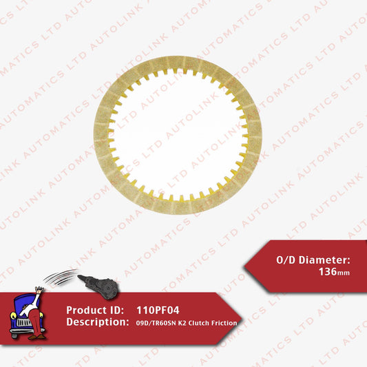 09D/TR60SN K2 Clutch Friction