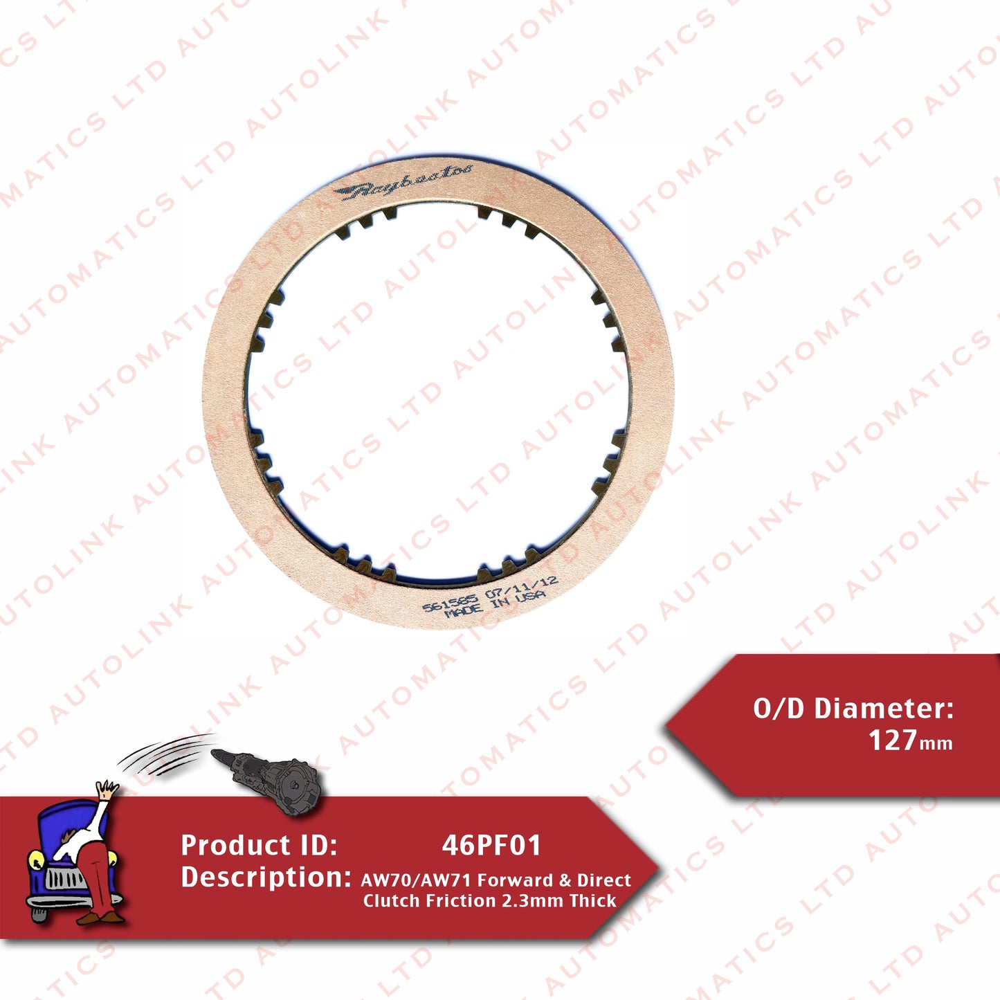 AW70/AW71 Forward & Direct Clutch Friction 2.3mm Thick