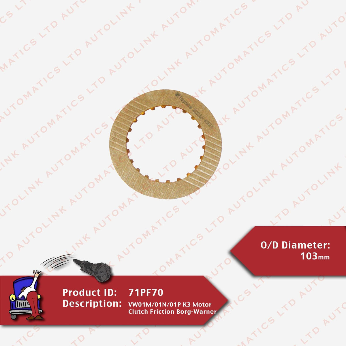 VW01M/01N/01P K3 Motor Clutch Friction Borg-Warner