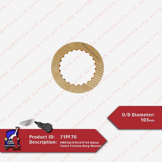 VW01M/01N/01P K3 Motor Clutch Friction Borg-Warner