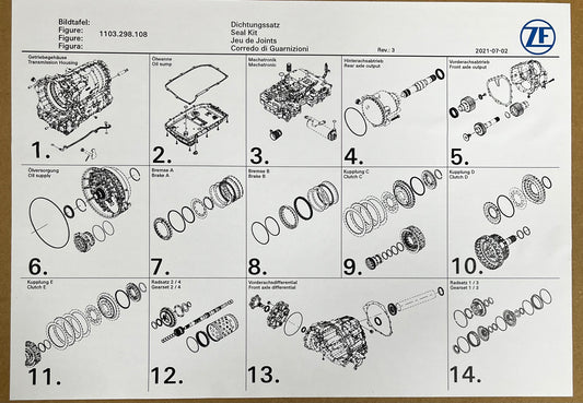 ZF8HP65A (OD5) Overhaul Kit OEM