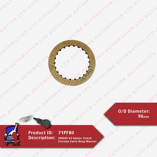 VW095 K3 Motor Clutch Friction Early Borg-Warner