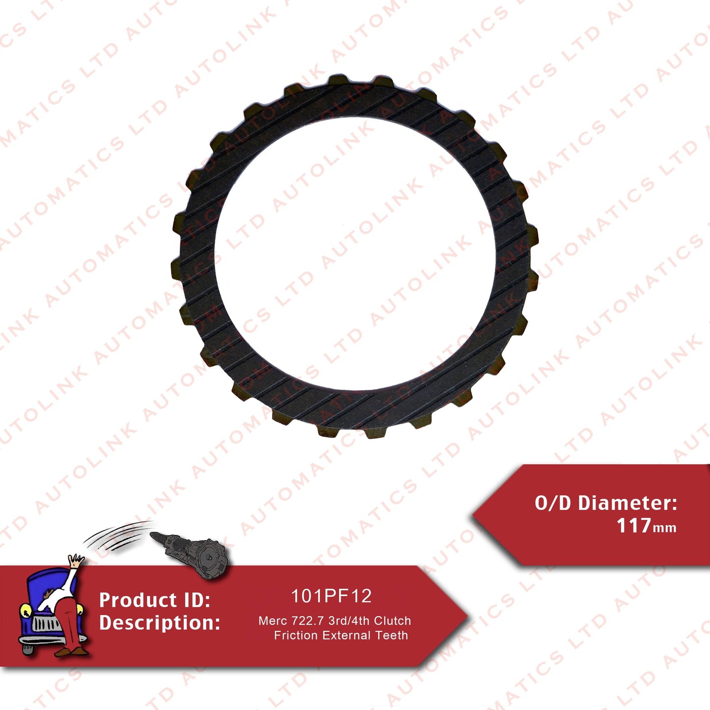 Mercedes 722.7 3rd/4th Clutch Friction Outer Teeth
