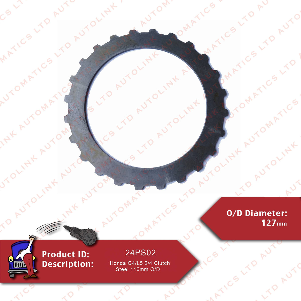 Honda G4/L5 2/4 Clutch Steel 116mm O/D