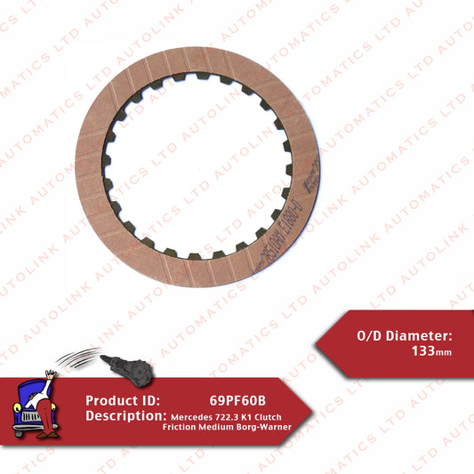 Mercedes 722.3 K1 Clutch Friction Medium Borg-Warner