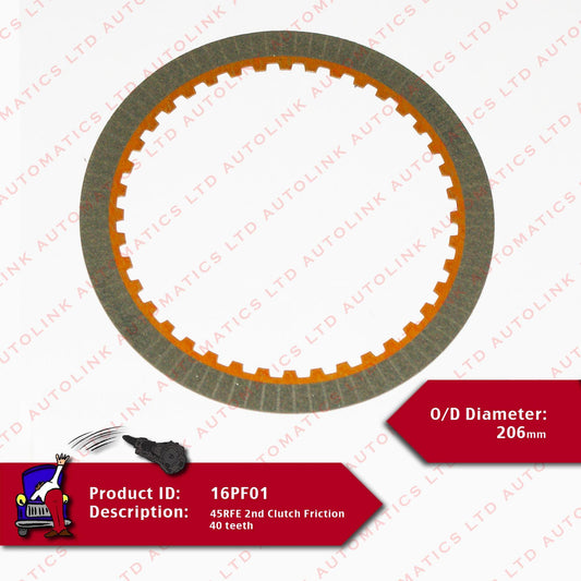 45RFE 2nd Clutch Friction 40 teeth o/d 206mm thick 2.25mm