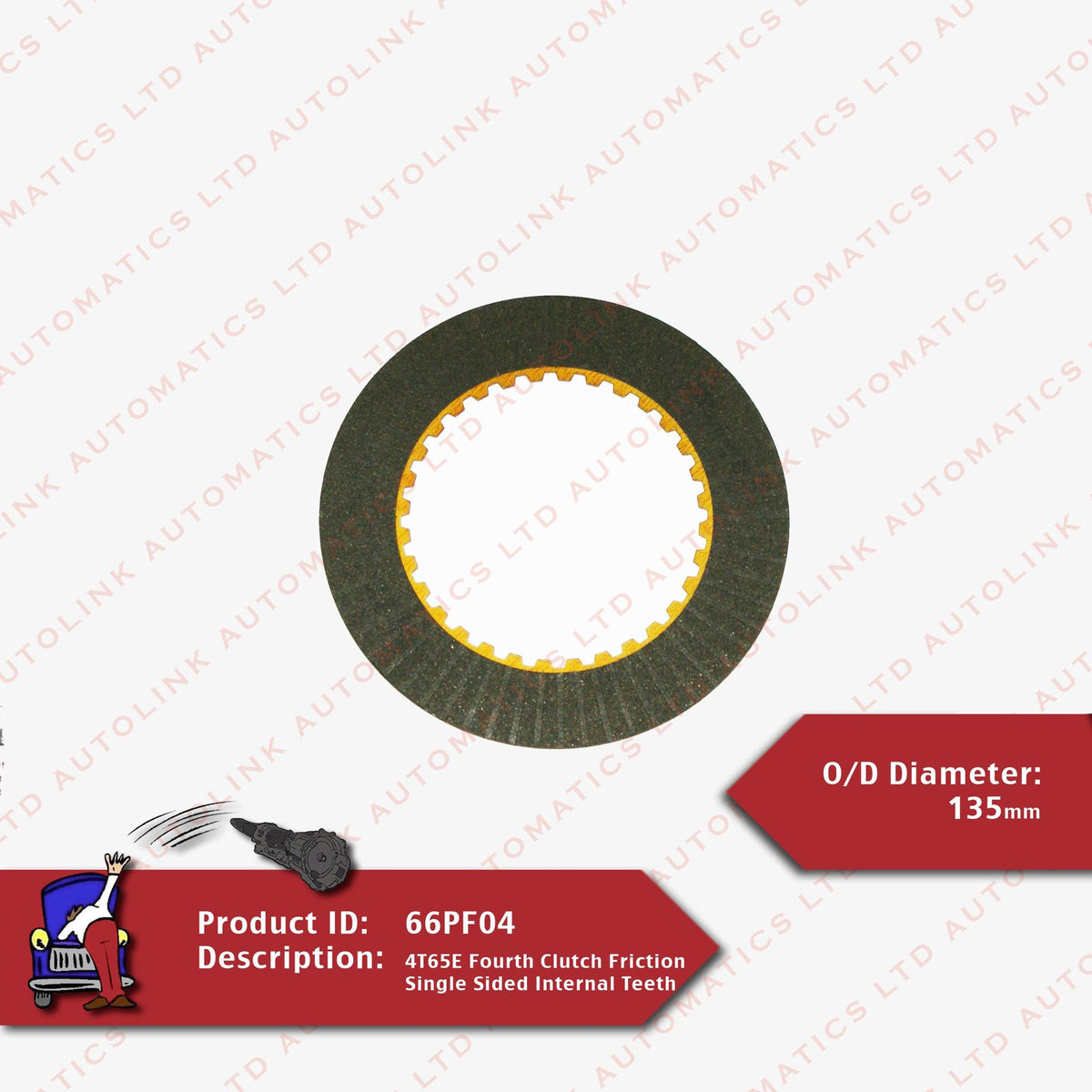 4T65E Fourth Clutch Friction Single Sided Internal Teeth