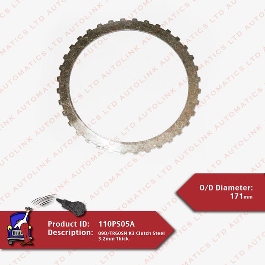 09D/TR60SN K3 Clutch Steel 3.2mm Thick
